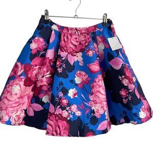 B. Darlin Bold Floral Skater Mini Prom Skirt Size 3/4
